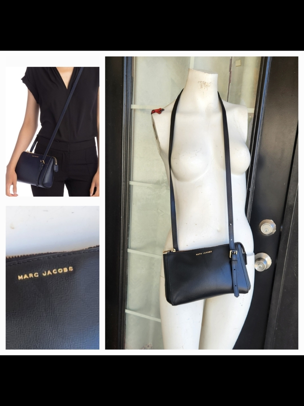 Marc Jacobs Black Leather Crossbody Bag